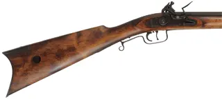 Tennessee Mountain Rifle, 
.50 caliber, 41-1/4" barrel, 
flintlock, cherry stock with grease hole, iron trim,
used, by Dixie Gun Works